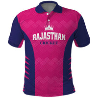 Custom Rajasthan 2025 Cricket Royals Polo Shirt Pink And Halla Bol