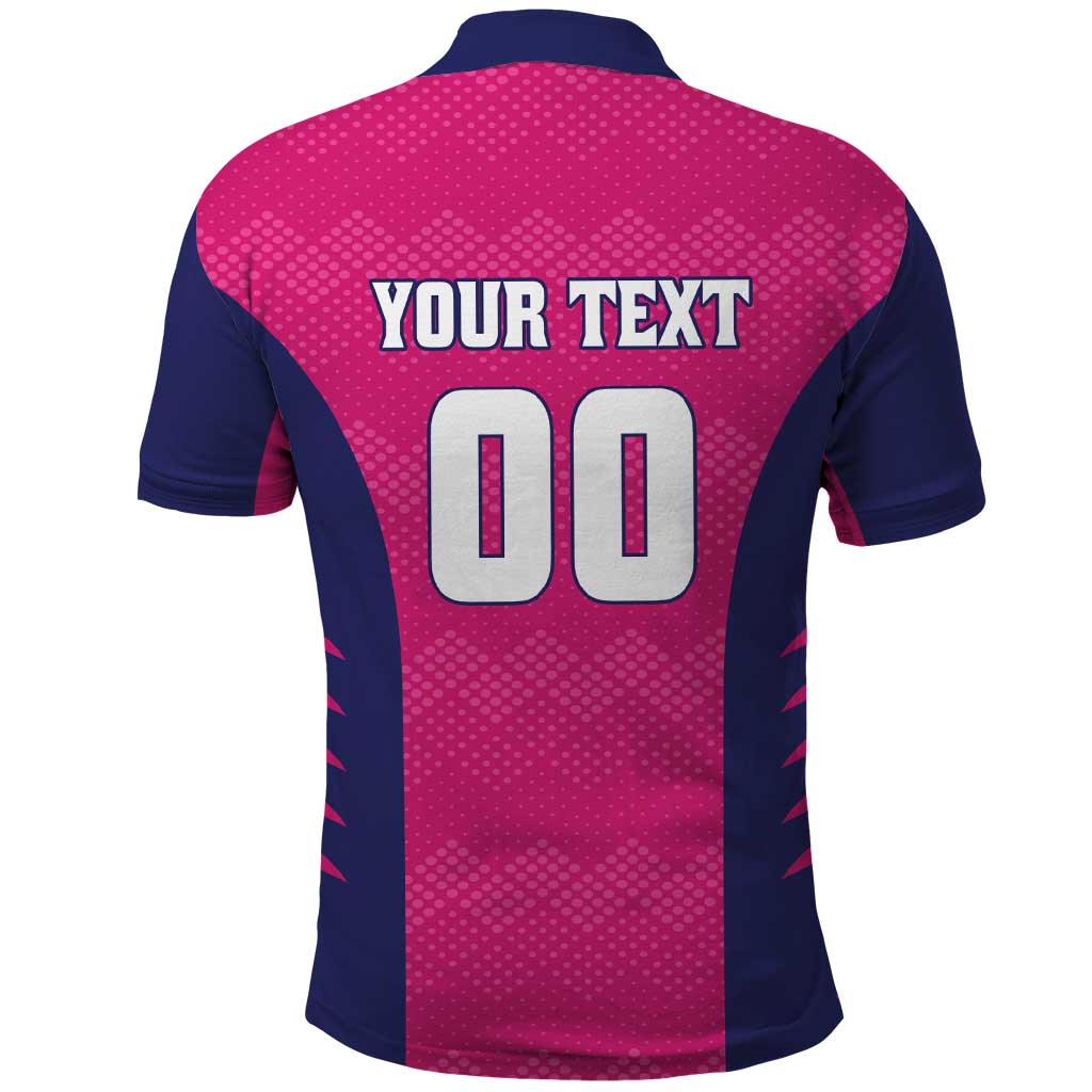 Custom Rajasthan 2025 Cricket Royals Polo Shirt Pink And Halla Bol