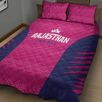 Rajasthan 2025 Cricket Royals Quilt Bed Set Pink And Halla Bol