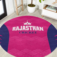 Rajasthan 2025 Cricket Royals Round Carpet Pink And Halla Bol