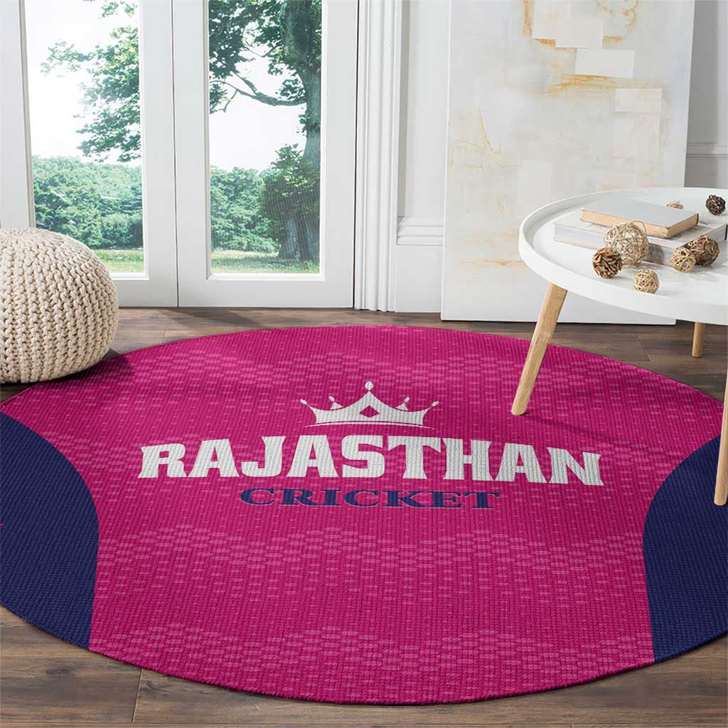 Rajasthan 2025 Cricket Royals Round Carpet Pink And Halla Bol