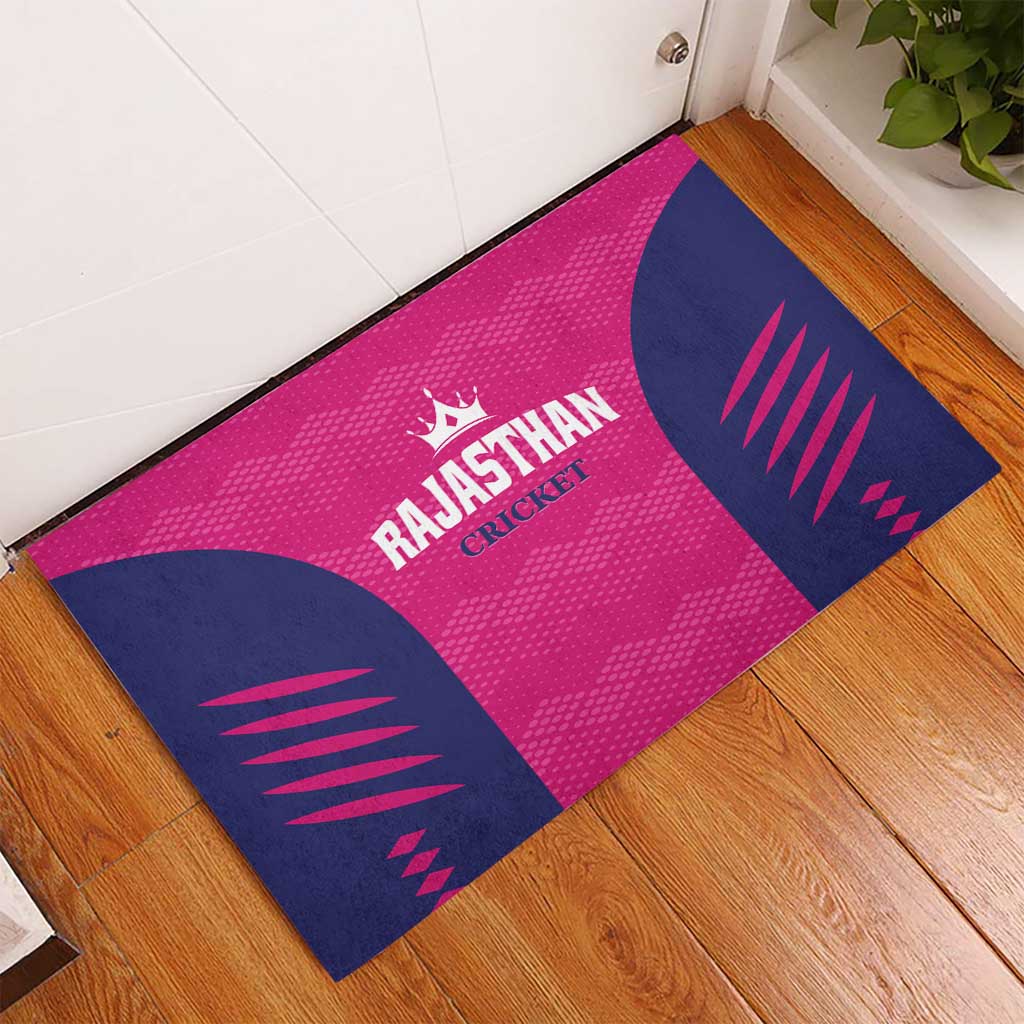 Rajasthan 2025 Cricket Royals Rubber Doormat Pink And Halla Bol