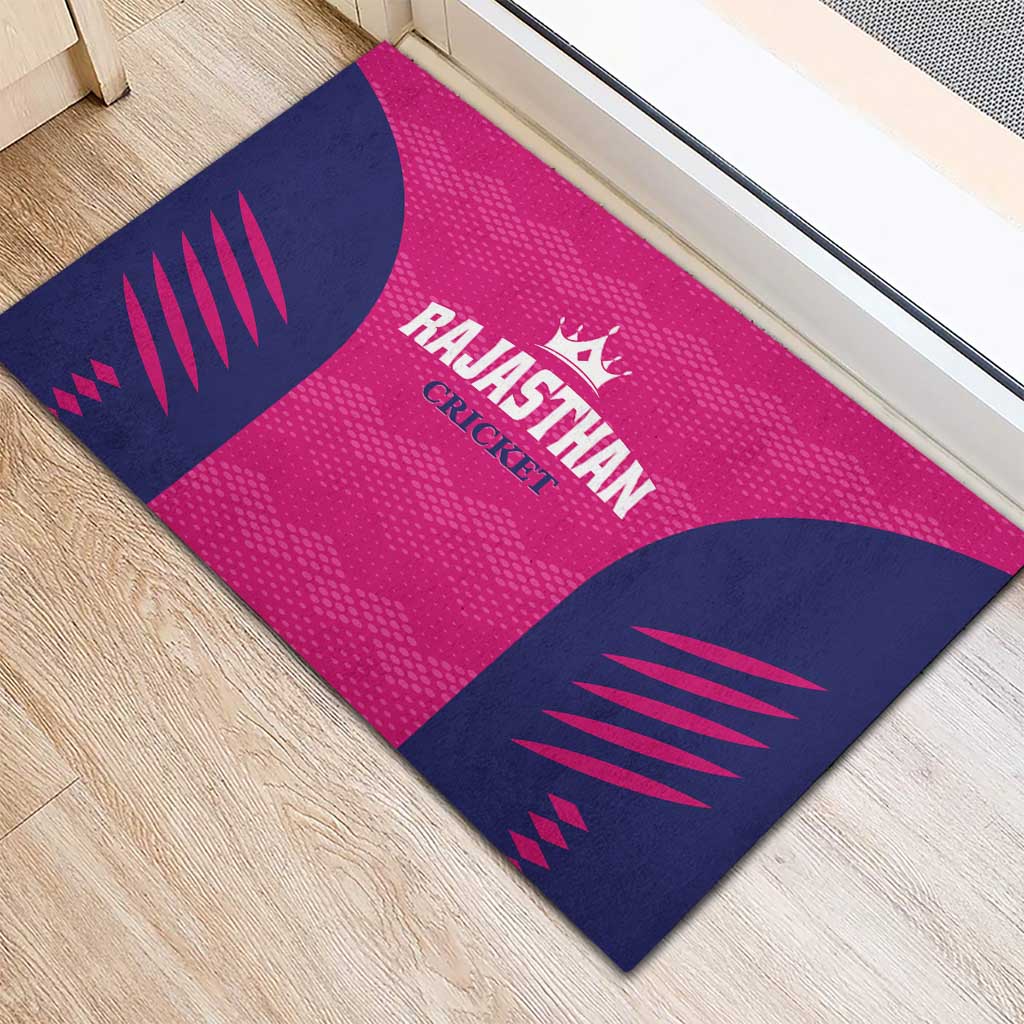 Rajasthan 2025 Cricket Royals Rubber Doormat Pink And Halla Bol