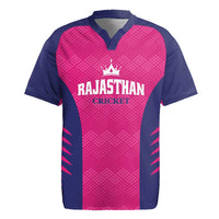 Custom Rajasthan 2025 Cricket Royals Rugby Jersey Pink And Halla Bol
