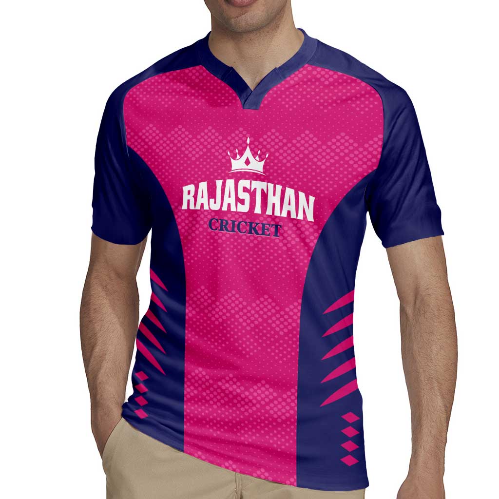 Custom Rajasthan 2025 Cricket Royals Rugby Jersey Pink And Halla Bol