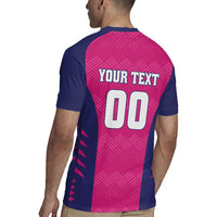 Custom Rajasthan 2025 Cricket Royals Rugby Jersey Pink And Halla Bol