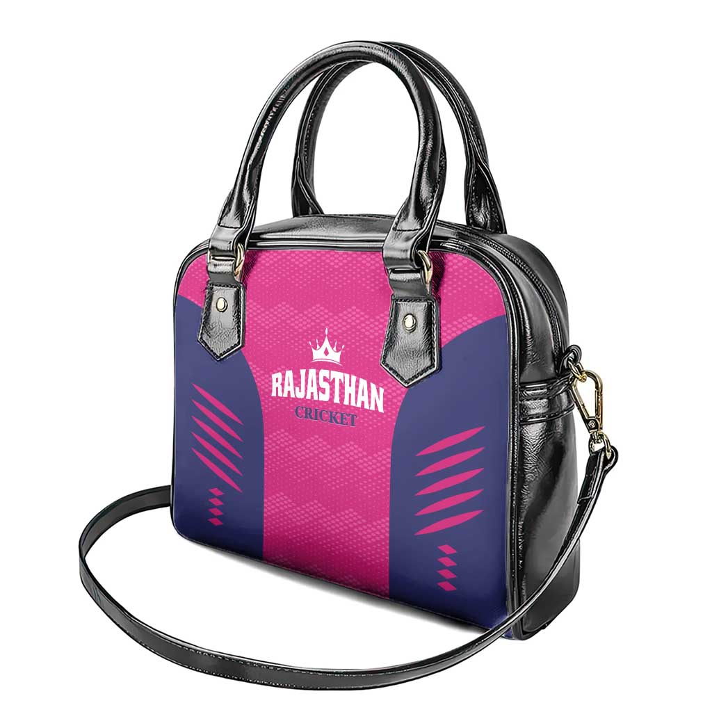 Rajasthan 2025 Cricket Royals Shoulder Handbag Pink And Halla Bol