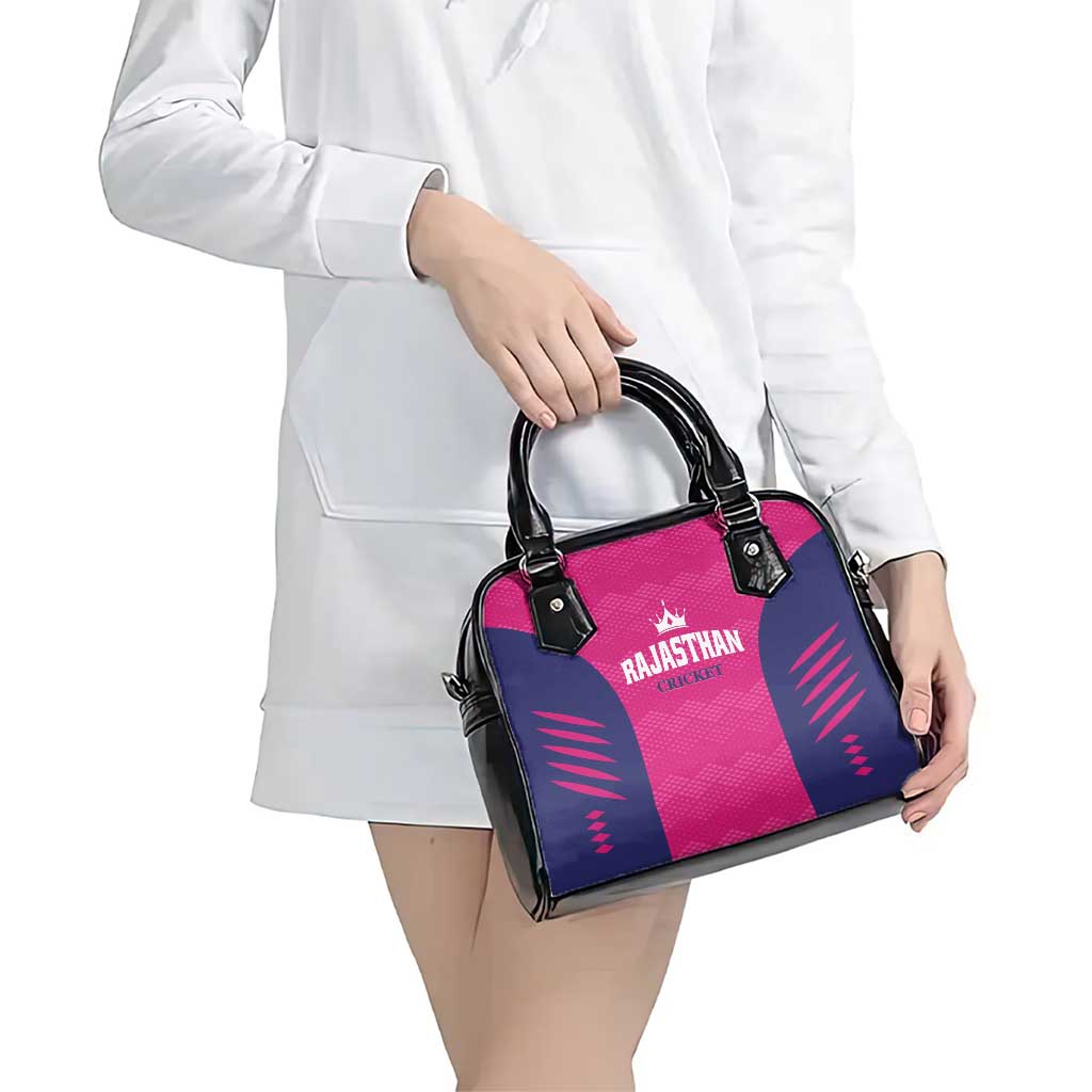 Rajasthan 2025 Cricket Royals Shoulder Handbag Pink And Halla Bol