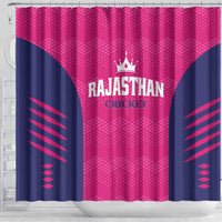 Rajasthan 2025 Cricket Royals Shower Curtain Pink And Halla Bol