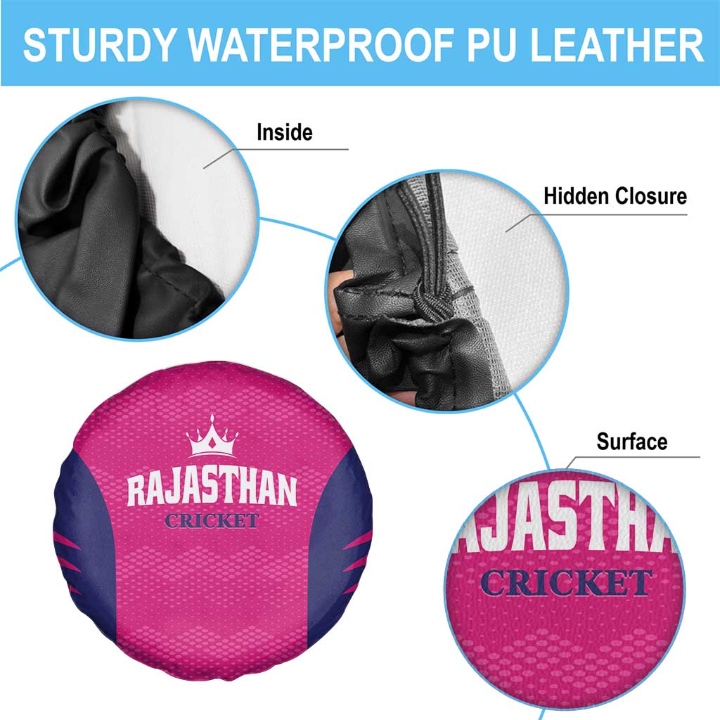 Rajasthan 2025 Cricket Royals Spare Tire Cover Pink And Halla Bol