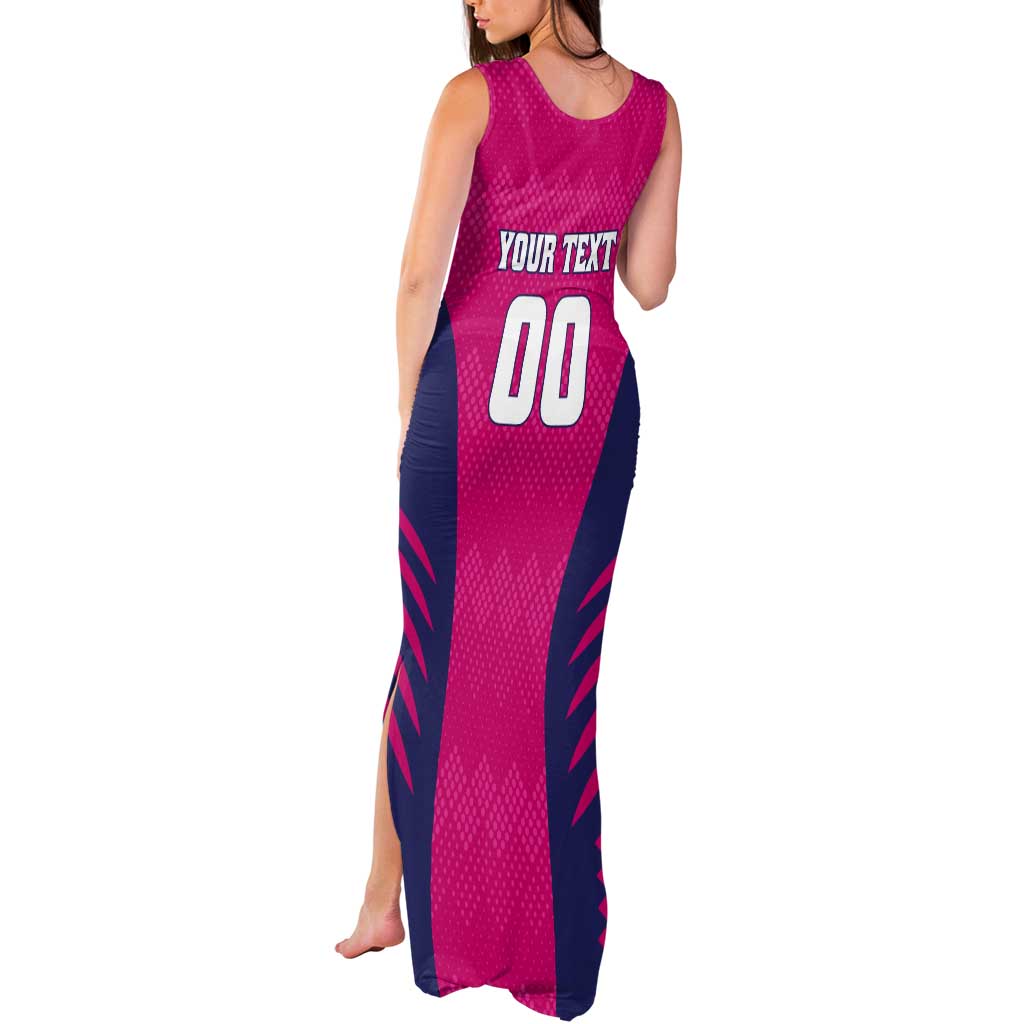Custom Rajasthan 2025 Cricket Royals Tank Maxi Dress Pink And Halla Bol