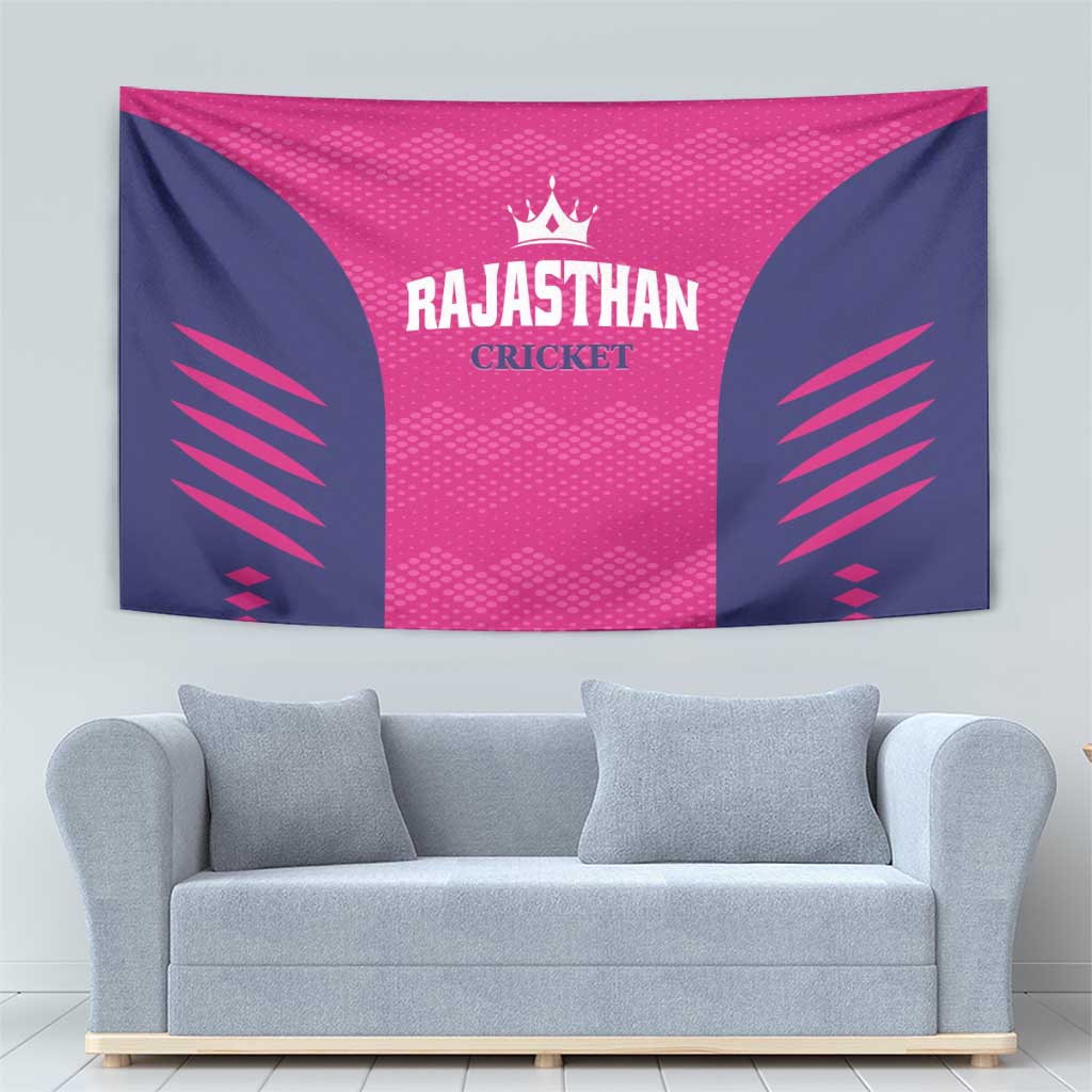 Rajasthan 2025 Cricket Royals Tapestry Pink And Halla Bol
