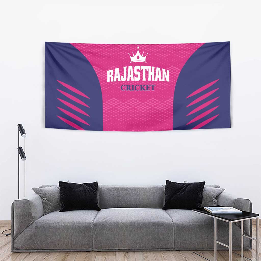 Rajasthan 2025 Cricket Royals Tapestry Pink And Halla Bol