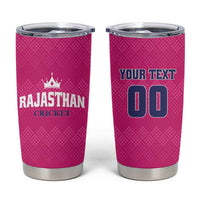 Custom Rajasthan 2025 Cricket Royals Tumbler Cup Pink And Halla Bol