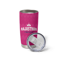 Custom Rajasthan 2025 Cricket Royals Tumbler Cup Pink And Halla Bol