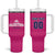 Custom Rajasthan 2025 Cricket Royals Tumbler With Handle Pink And Halla Bol