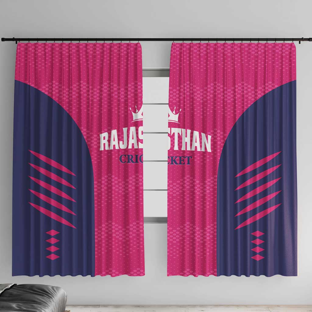 Rajasthan 2025 Cricket Royals Window Curtain Pink And Halla Bol
