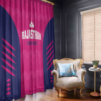 Rajasthan 2025 Cricket Royals Window Curtain Pink And Halla Bol