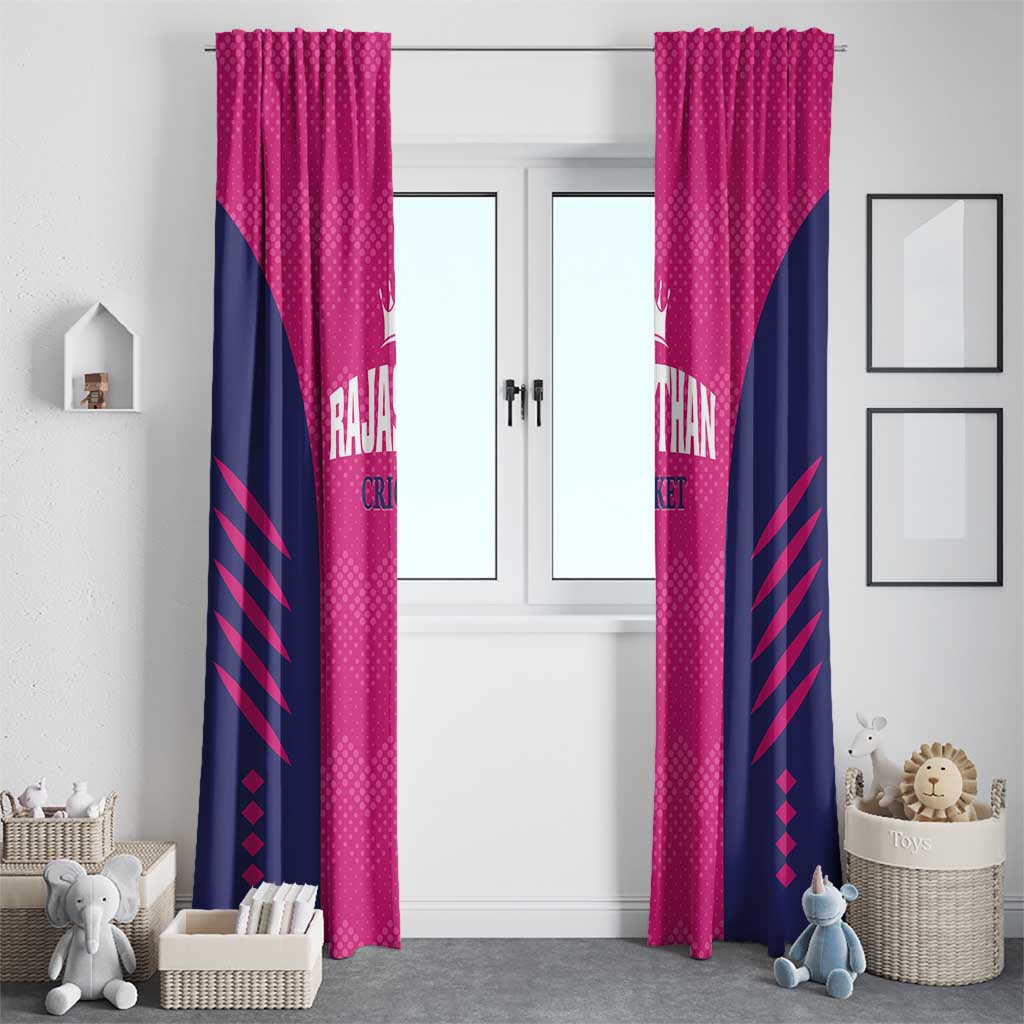 Rajasthan 2025 Cricket Royals Window Curtain Pink And Halla Bol