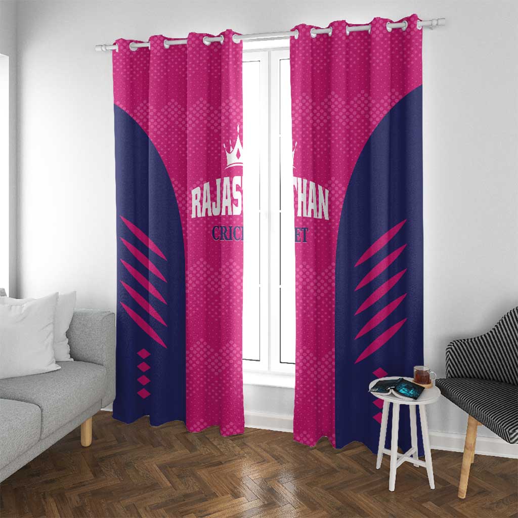 Rajasthan 2025 Cricket Royals Window Curtain Pink And Halla Bol