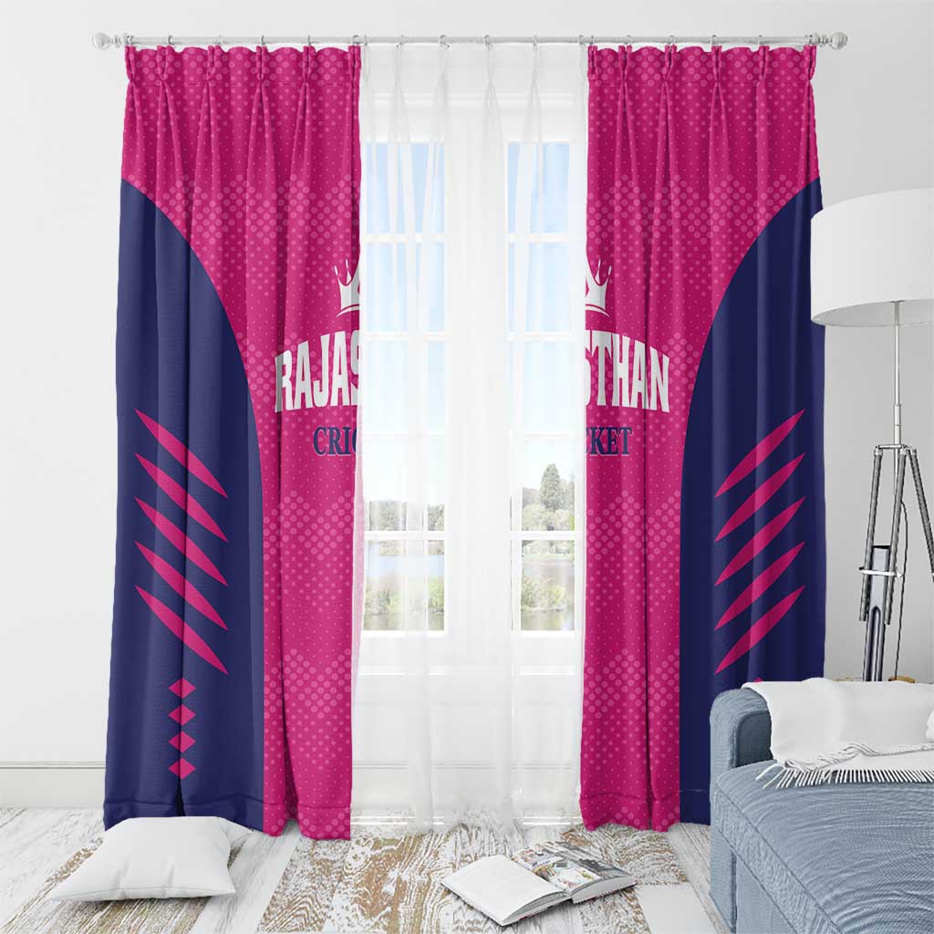 Rajasthan 2025 Cricket Royals Window Curtain Pink And Halla Bol