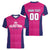 Custom Rajasthan 2025 Cricket Royals Women V-Neck T-Shirt Pink And Halla Bol