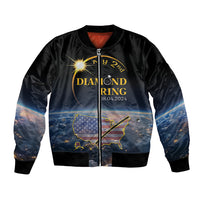 Personalized Total Solar Eclipse 2024 Bomber Jacket My 2nd Diamond Ring - Wonder Print Shop