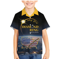 Personalized Total Solar Eclipse 2024 Family Matching Mermaid Dress and Hawaiian Shirt My 2nd Diamond Ring - Wonder Print Shop