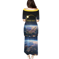 Personalized Total Solar Eclipse 2024 Family Matching Puletasi and Hawaiian Shirt My 2nd Diamond Ring - Wonder Print Shop