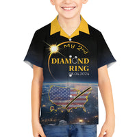 Personalized Total Solar Eclipse 2024 Family Matching Summer Maxi Dress and Hawaiian Shirt My 2nd Diamond Ring - Wonder Print Shop