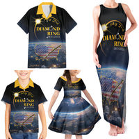 Personalized Total Solar Eclipse 2024 Family Matching Tank Maxi Dress and Hawaiian Shirt My 2nd Diamond Ring - Wonder Print Shop