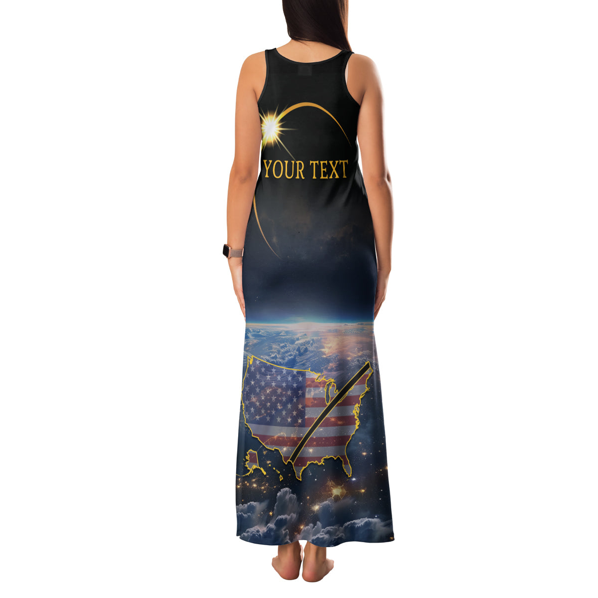 Personalized Total Solar Eclipse 2024 Family Matching Tank Maxi Dress and Hawaiian Shirt My 2nd Diamond Ring - Wonder Print Shop