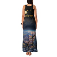 Personalized Total Solar Eclipse 2024 Family Matching Tank Maxi Dress and Hawaiian Shirt My 2nd Diamond Ring - Wonder Print Shop