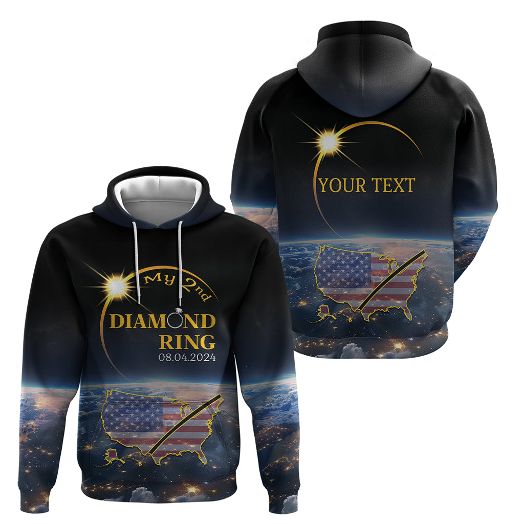 Personalized Total Solar Eclipse 2024 Hoodie My 2nd Diamond Ring - Wonder Print Shop
