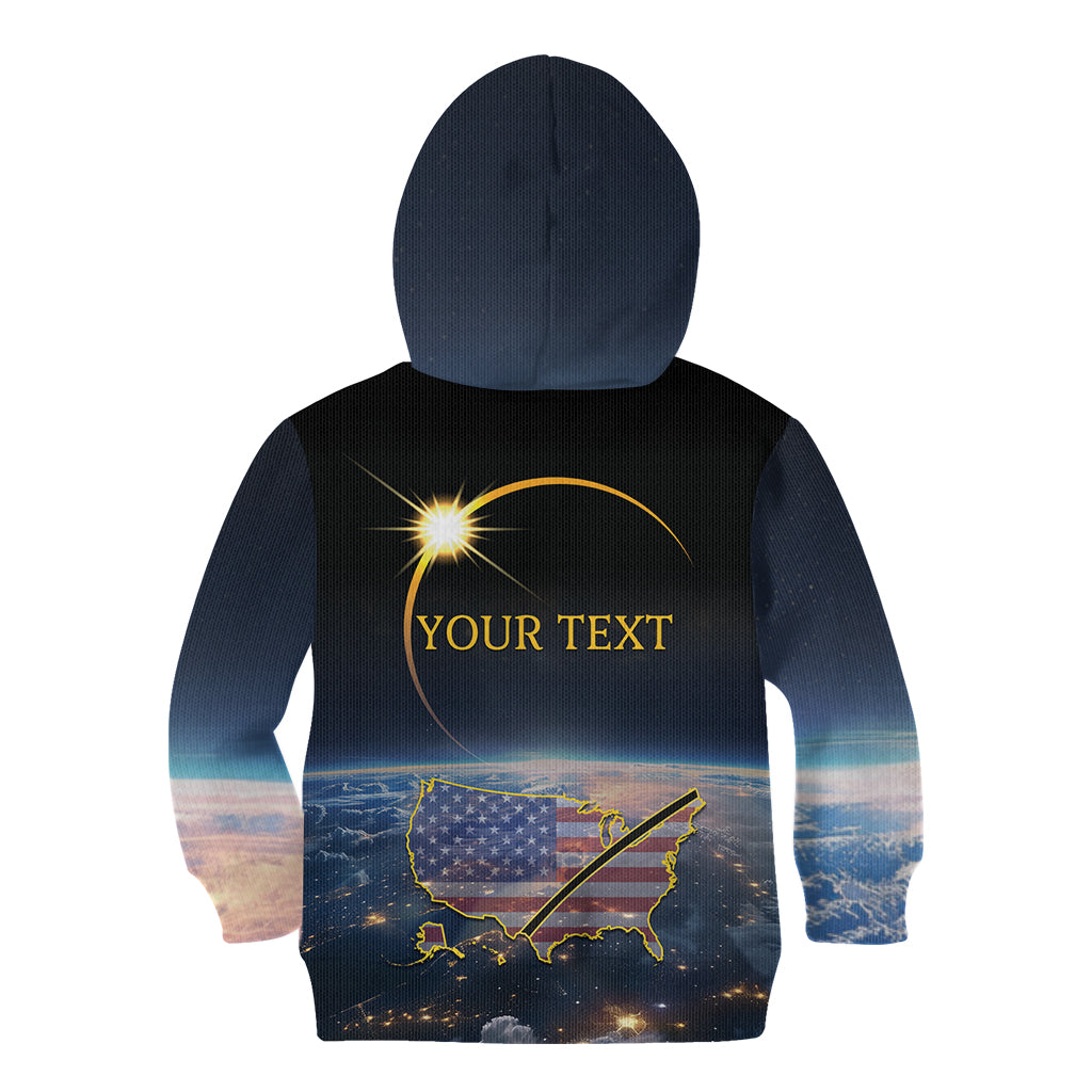 Personalized Total Solar Eclipse 2024 Kid Hoodie My 2nd Diamond Ring - Wonder Print Shop