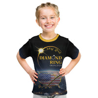 Personalized Total Solar Eclipse 2024 Kid T Shirt My 2nd Diamond Ring - Wonder Print Shop