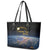 Total Solar Eclipse 2024 Leather Tote Bag My 2nd Diamond Ring - Wonder Print Shop