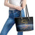 Total Solar Eclipse 2024 Leather Tote Bag My 2nd Diamond Ring - Wonder Print Shop