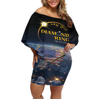 Personalized Total Solar Eclipse 2024 Off Shoulder Short Dress My 2nd Diamond Ring - Wonder Print Shop