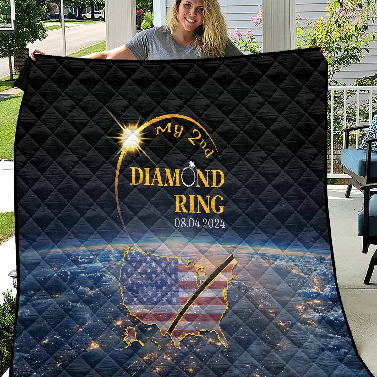 Total Solar Eclipse 2024 Quilt My 2nd Diamond Ring - Wonder Print Shop