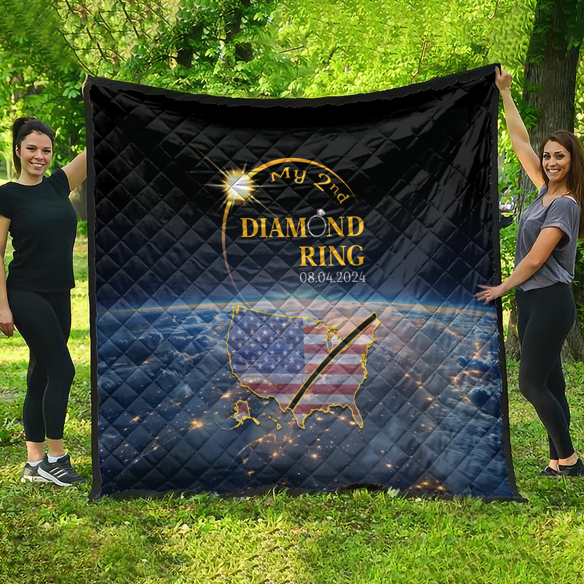Total Solar Eclipse 2024 Quilt My 2nd Diamond Ring - Wonder Print Shop
