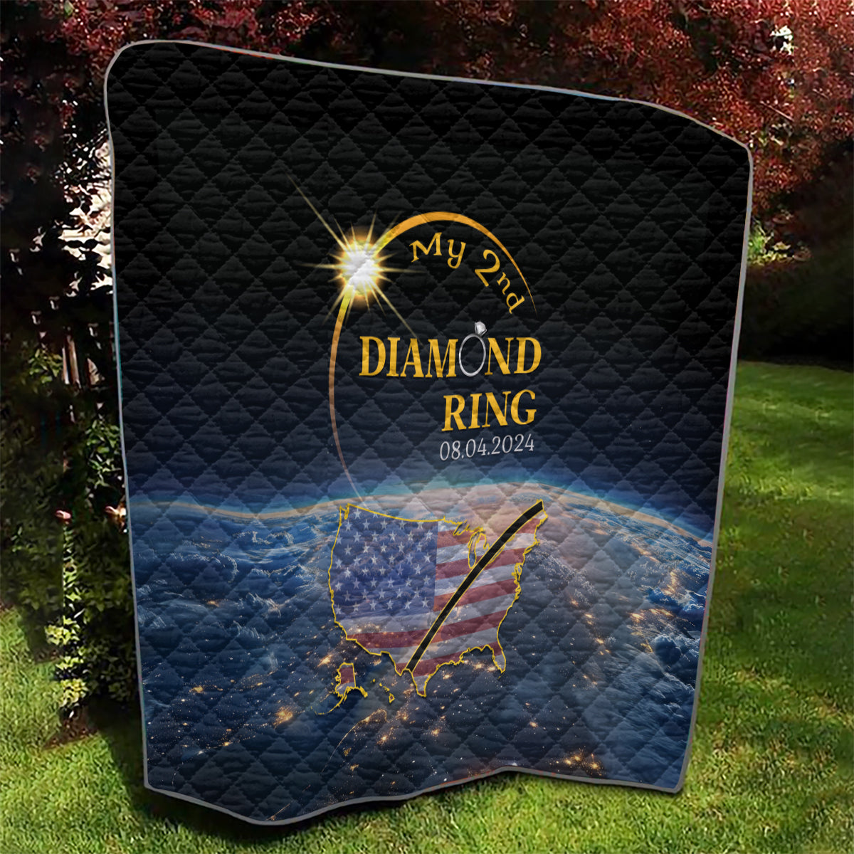 Total Solar Eclipse 2024 Quilt My 2nd Diamond Ring - Wonder Print Shop
