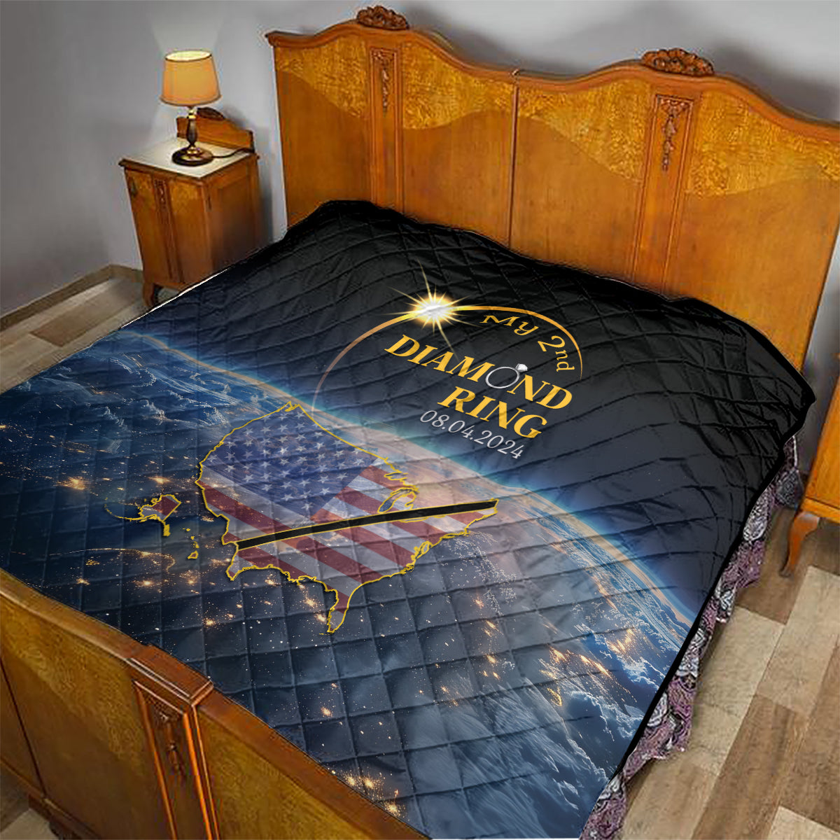 Total Solar Eclipse 2024 Quilt My 2nd Diamond Ring - Wonder Print Shop