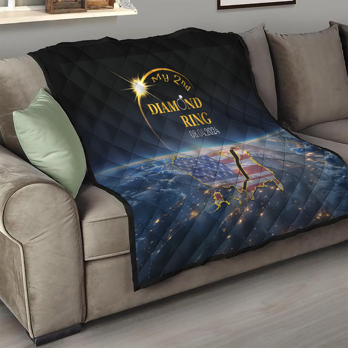 Total Solar Eclipse 2024 Quilt My 2nd Diamond Ring - Wonder Print Shop