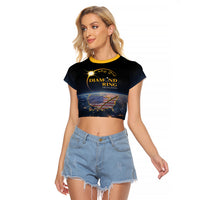 Personalized Total Solar Eclipse 2024 Raglan Cropped T Shirt My 2nd Diamond Ring - Wonder Print Shop