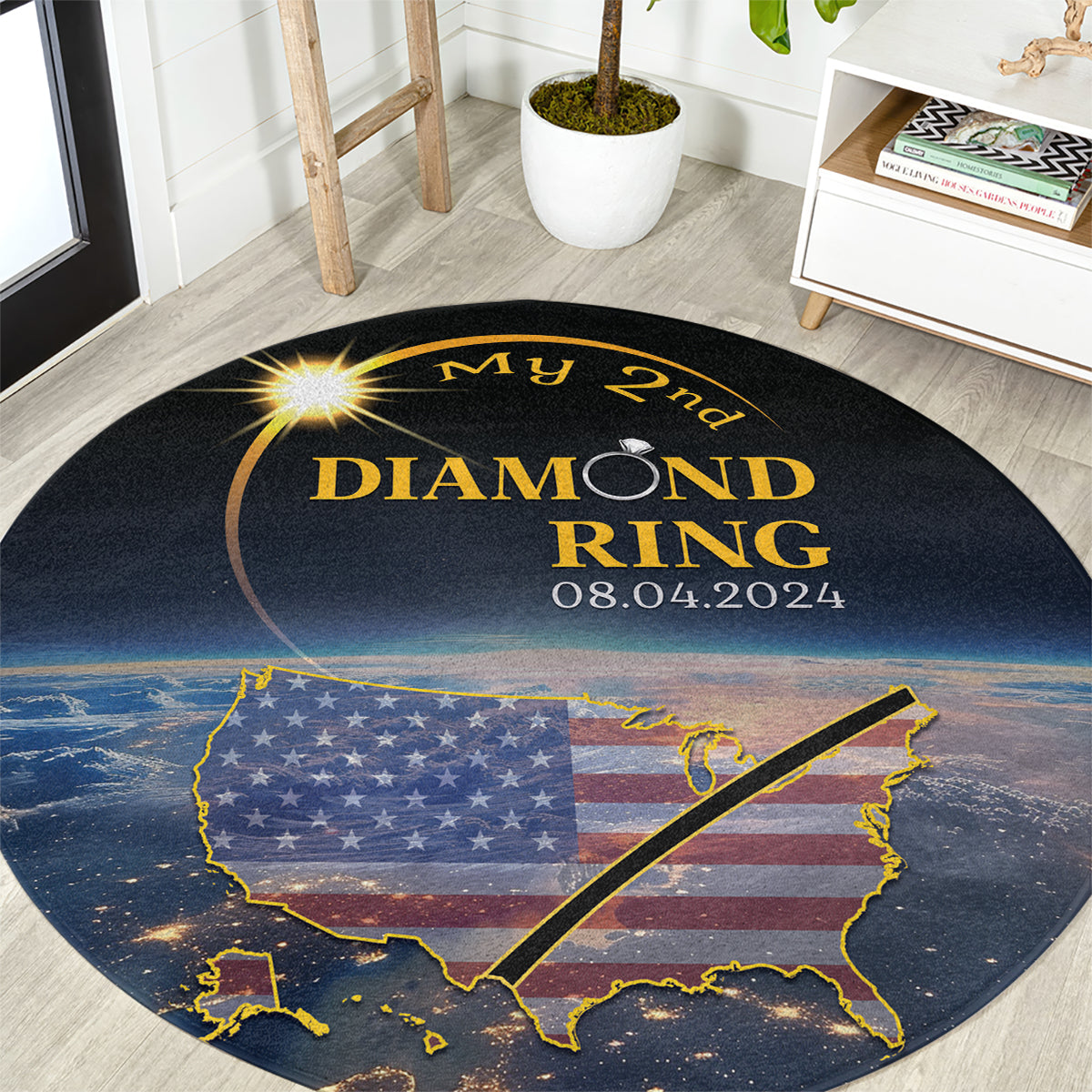 Total Solar Eclipse 2024 Round Carpet My 2nd Diamond Ring