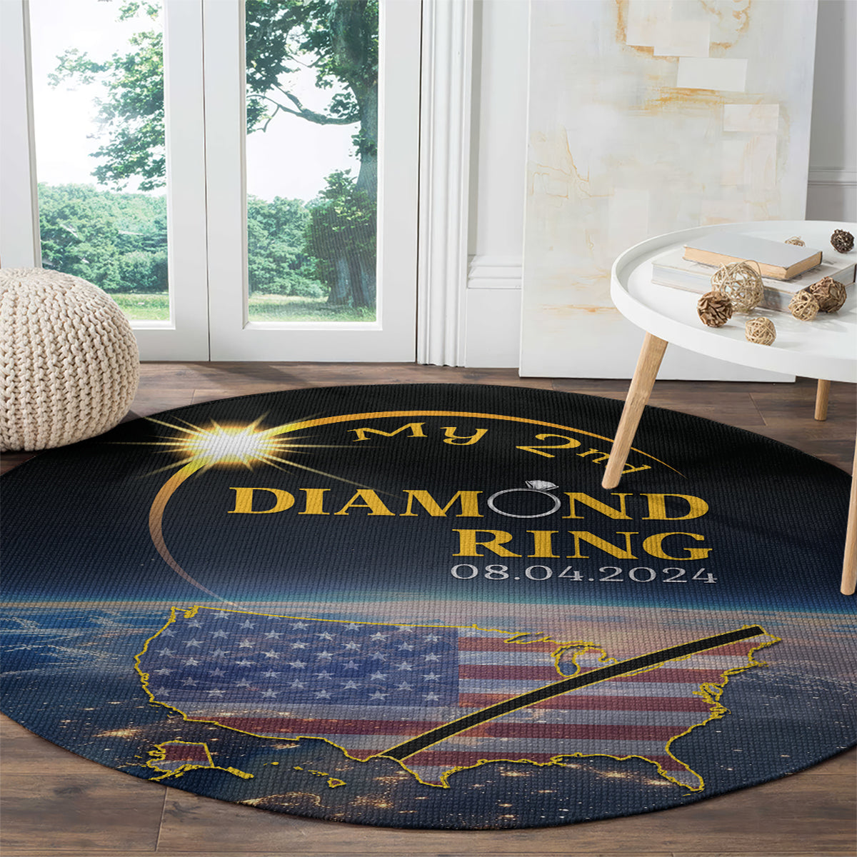 Total Solar Eclipse 2024 Round Carpet My 2nd Diamond Ring