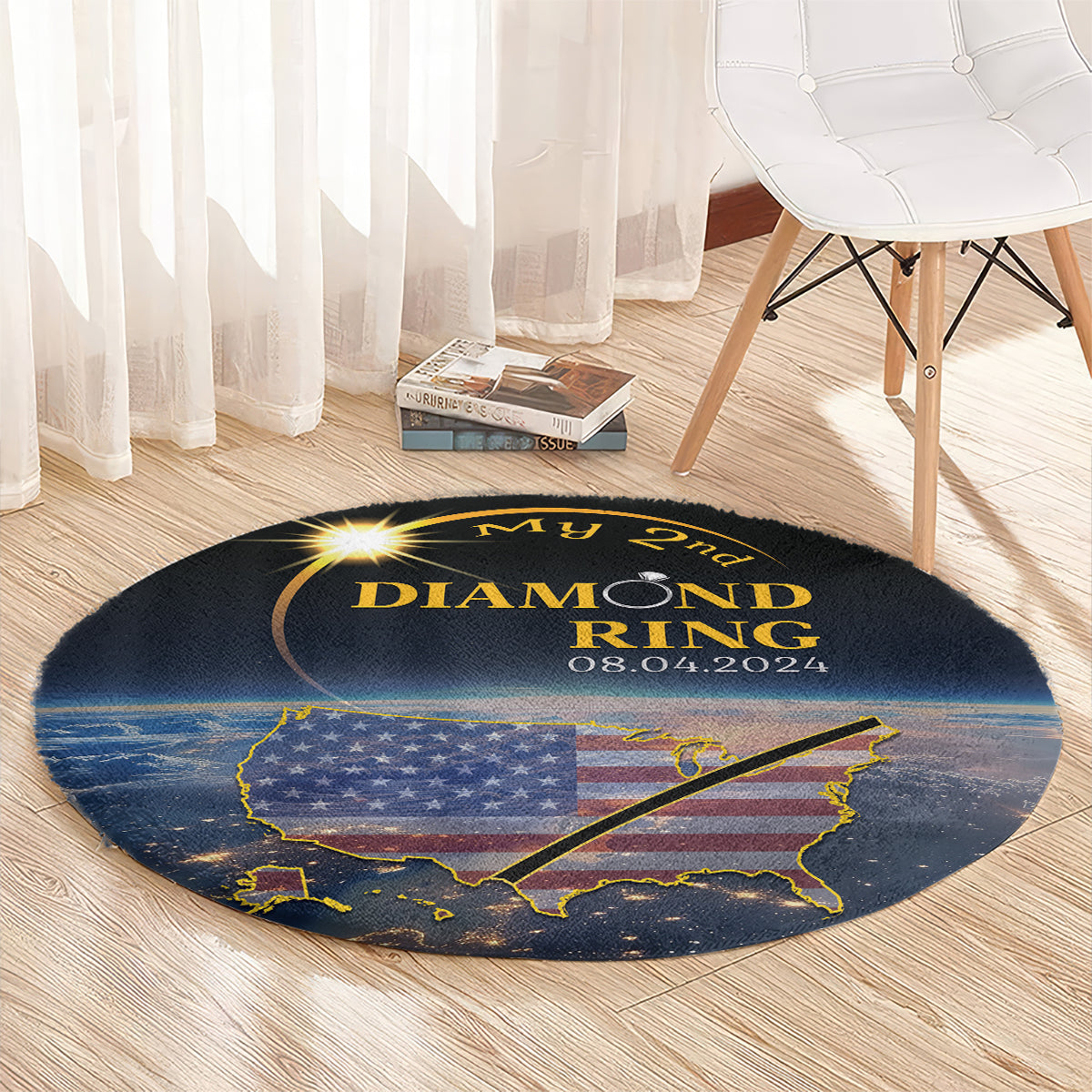 Total Solar Eclipse 2024 Round Carpet My 2nd Diamond Ring