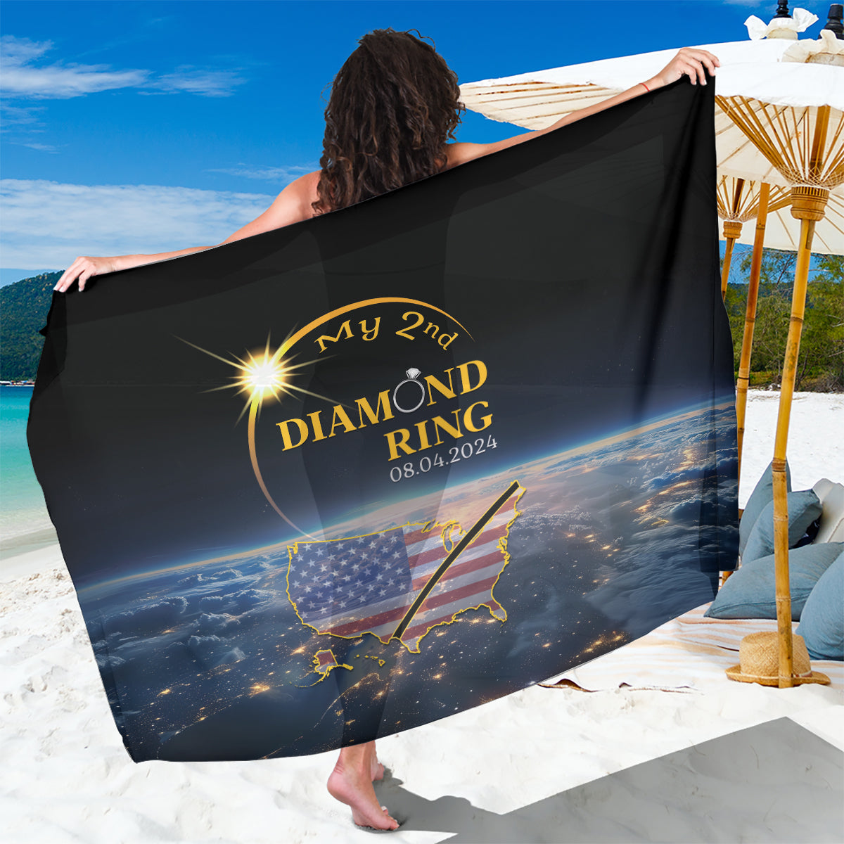 Total Solar Eclipse 2024 Sarong My 2nd Diamond Ring - Wonder Print Shop