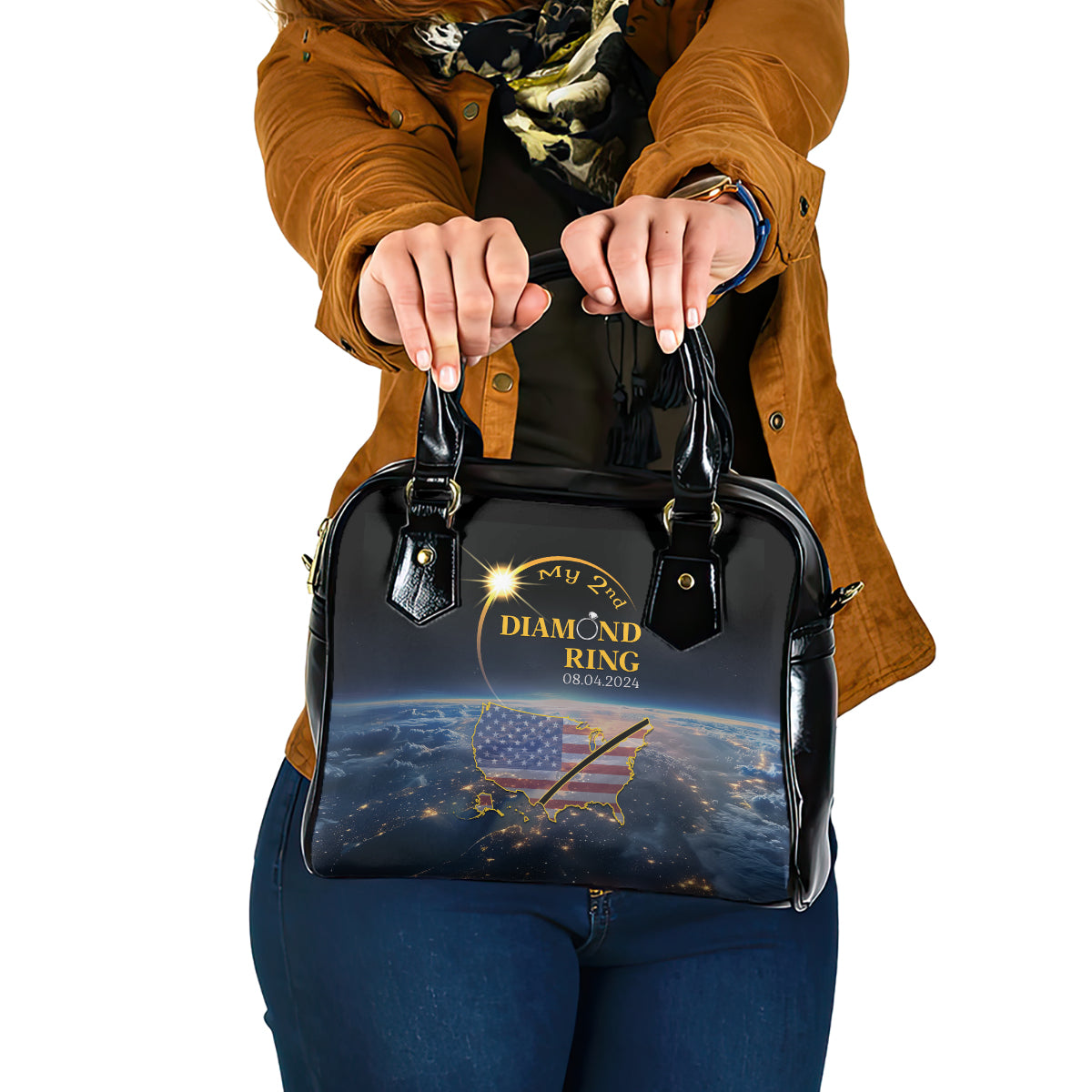 Total Solar Eclipse 2024 Shoulder Handbag My 2nd Diamond Ring
